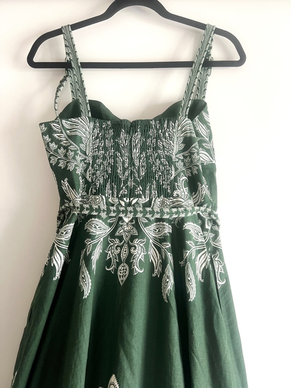 FARM Rio Miranda belted printed linen-blend maxi dress Size Medium NWT - Picture 11 of 16